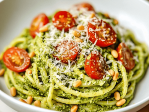 Chickpea Pasta with Pesto and Cherry Tomatoes recipe