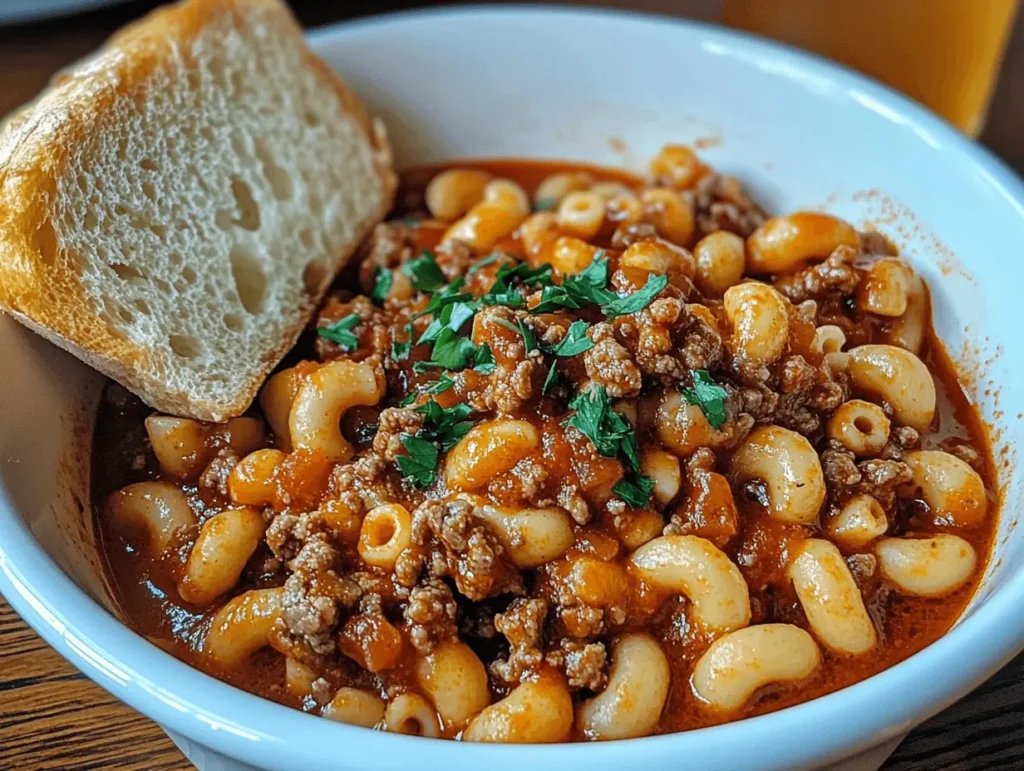 A beautifully plated serving of Chef John’s American Goulash