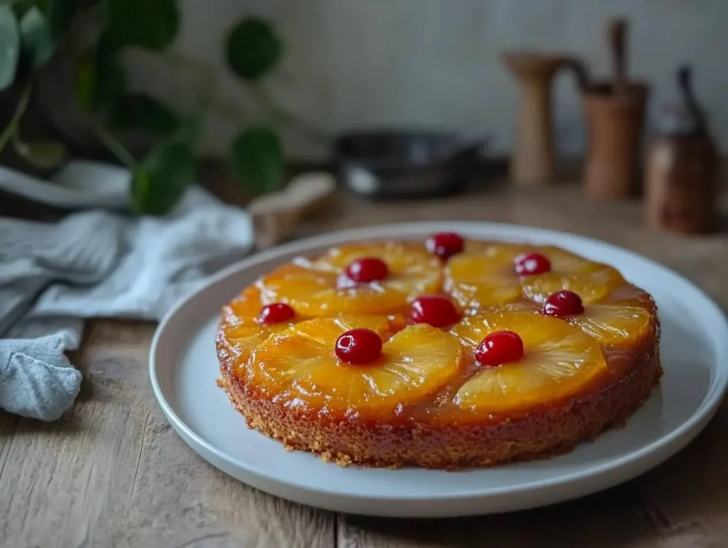 Freshly Baked Pineapple Upside-Down Cake