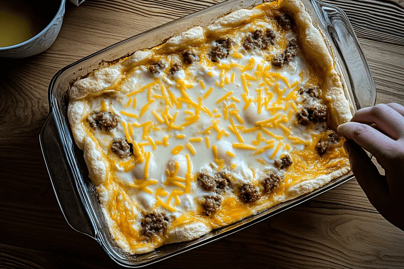 Cooking sausage in a skillet for a breakfast casserole